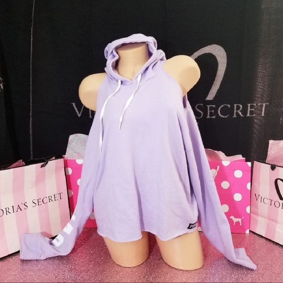 * LAST 1 *  NWT!  Pink VS cold shoulder  hoodie - Picture 3 of 8
